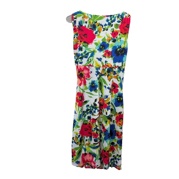 Ralph Lauren Colorful Floral Faux Wrap Stretch Sleeveless Sheath Dress Size 6 - Picture 6 of 11